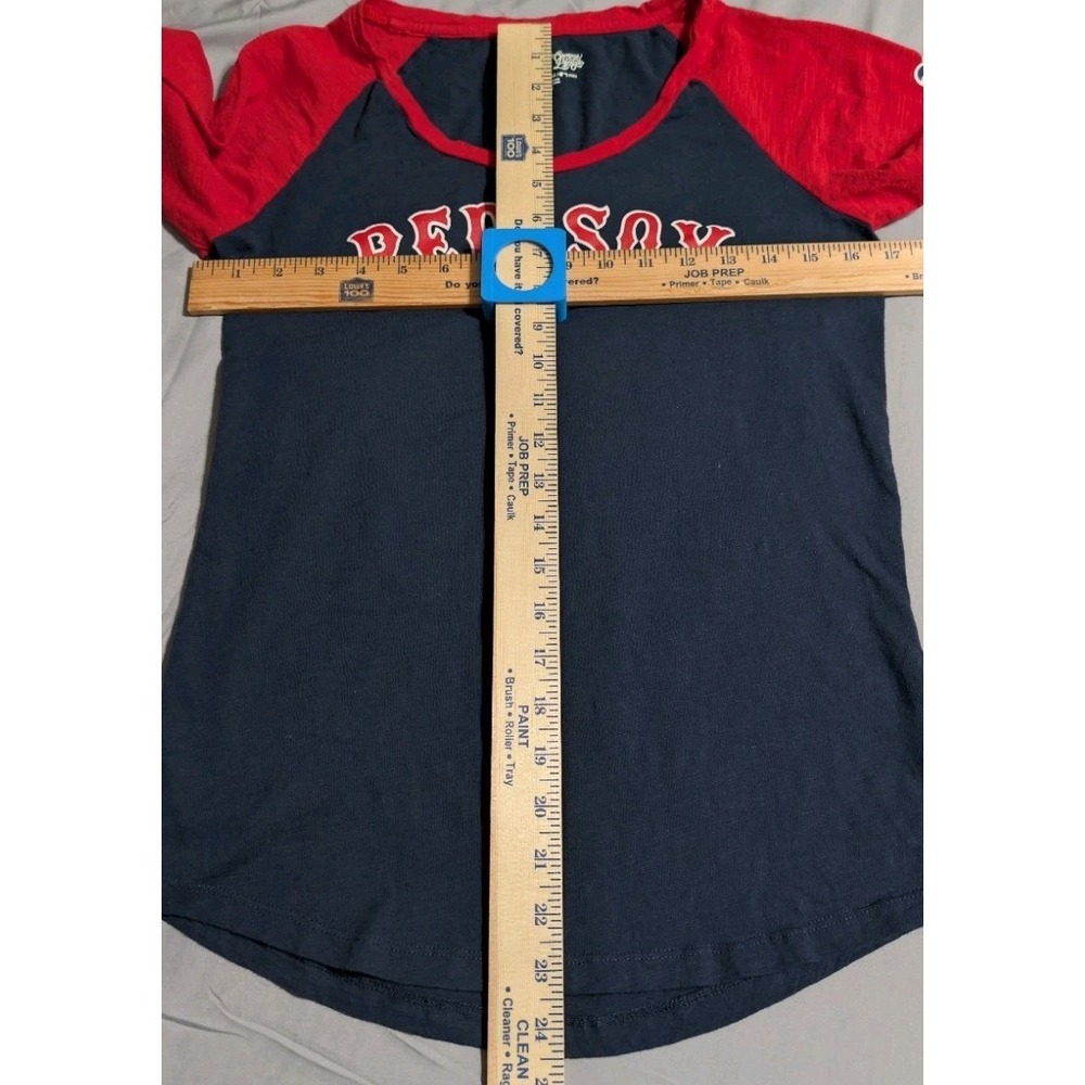 Boston Red Sox Womens Medium Raglan 3/4 Sleeve Shirt Navy Red Campus Lifestyle - Picture 5 of 7